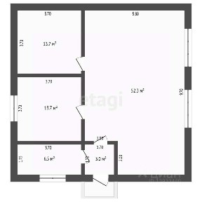 Продается 1-этажный дом, 89,2 м²