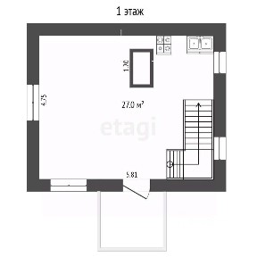 Продается 2-этажный дом, 52,1 м²