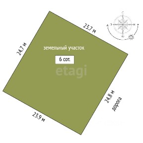 Продается участок, 6 сот.