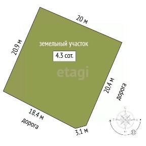 Продается участок, 4,3 сот.