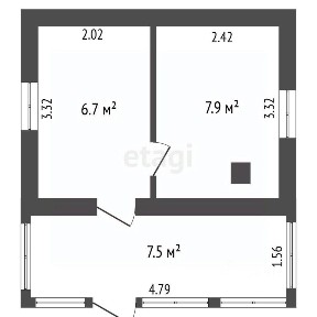 Продается 1-этажный дом, 23,8 м²