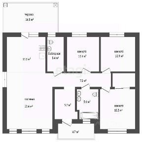 Продается 1-этажный дом, 119 м²