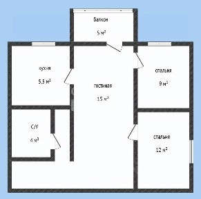 Сдается 3-комн. квартира, 60 м²
