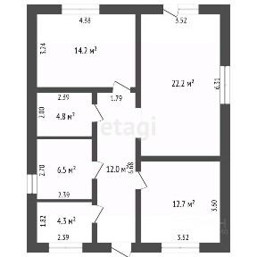 Продается 1-этажный дом, 82 м²
