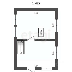 Продается 2-этажный дом, 60 м²