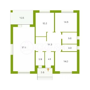Продается 1-этажный дом, 125 м²