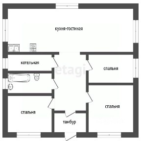 Продается 1-этажный дом, 102 м²