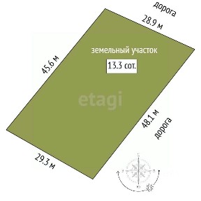 Продается участок, 13,32 сот.