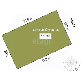 Продается участок, 6,4 сот.
