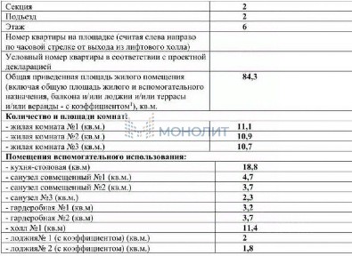 Продается 3-комн. квартира, 84,3 м²