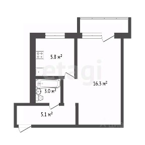 Продается 1-комн. квартира, 30,9 м²