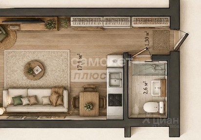 Продается студия, 19,7 м²
