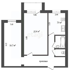 Продается 2-комн. квартира, 60,2 м²