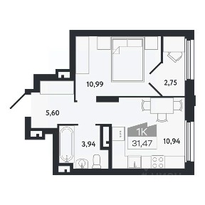 Продается 1-комн. квартира, 31,47 м²