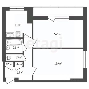 Продается 2-комн. квартира, 54,7 м²