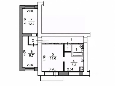 Продается 3-комн. квартира, 54,4 м²