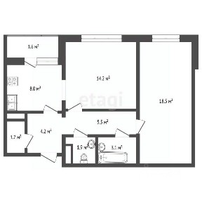 Продается 2-комн. квартира, 56,7 м²