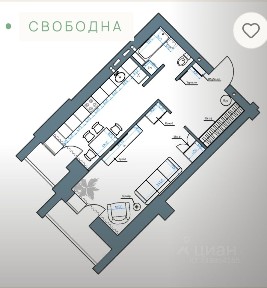 Продается квартира свободной планировки, 78 м²