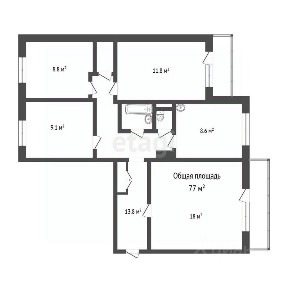 Продается 4-комн. квартира, 77 м²