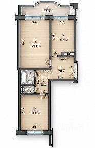 Продается 2-комн. квартира, 59,1 м²
