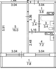 Продается 1-комн. квартира, 34,9 м²