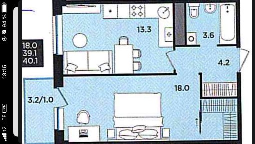 Сдается 1-комн. квартира, 40 м²