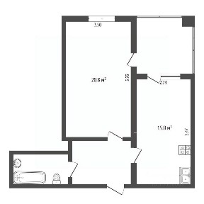 Продается 2-комн. квартира, 47,1 м²
