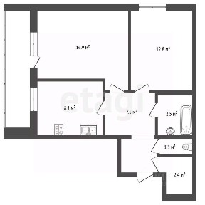 Продается 2-комн. квартира, 50,4 м²