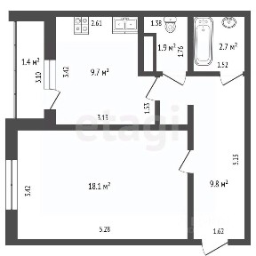 Продается 1-комн. квартира, 43 м²
