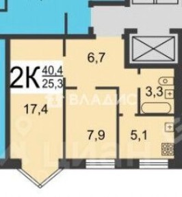 Продается 2-комн. квартира, 40,4 м²