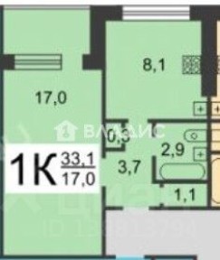 Продается 1-комн. квартира, 32,8 м²