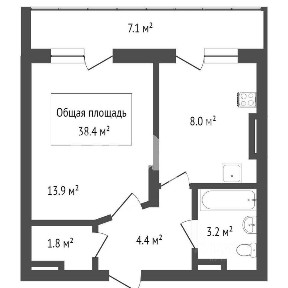 Продается 1-комн. квартира, 31,6 м²