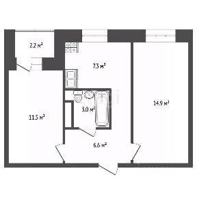 Продается 2-комн. квартира, 45,5 м²