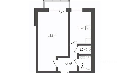 Продается 1-комн. квартира, 34,3 м²