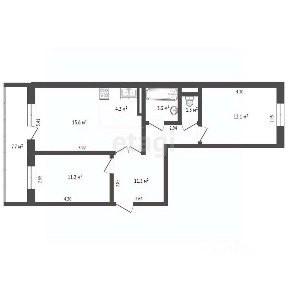 Продается 3-комн. квартира, 59,2 м²