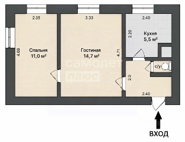 Продается 2-комн. квартира, 37,8 м²