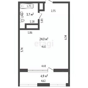Продается студия, 32,6 м²