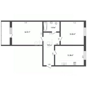 Продается 2-комн. квартира, 52,8 м²