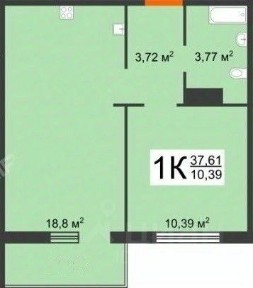 Продается 1-комн. квартира, 36,1 м²