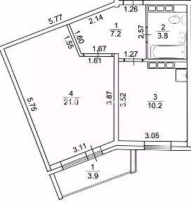 Продается 1-комн. квартира, 42,2 м²