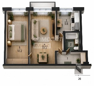 Продается 2-комн. квартира, 46,8 м²