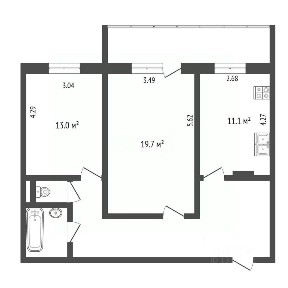 Продается 2-комн. квартира, 63,6 м²