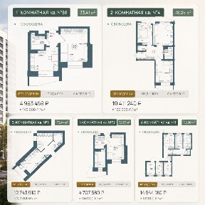 Продается квартира свободной планировки, 35 м²