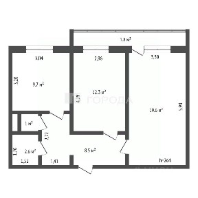 Продается 2-комн. квартира, 53,7 м²