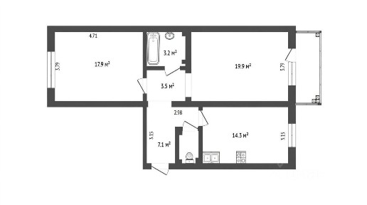 Продается 2-комн. квартира, 70,2 м²