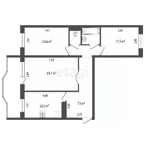 Продается 3-комн. квартира, 76,8 м²