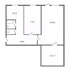 Продается 3-комн. квартира, 57,7 м²