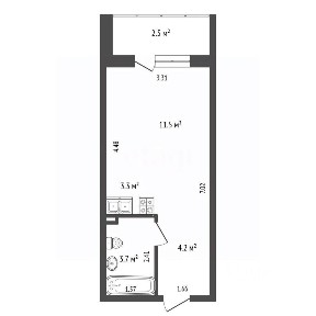 Продается студия, 24 м²