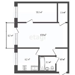 Продается 2-комн. квартира, 45,3 м²