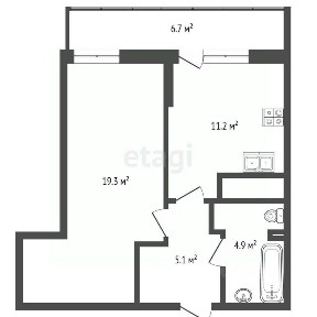 Продается 1-комн. квартира, 47,2 м²
